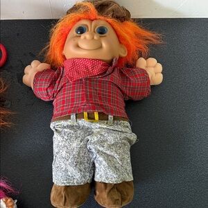 Vintage Shirt Troll Doll with Orange Hair